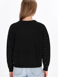 MyMo Damen Pullover in schwarz - Ausschnitt: Rundhals