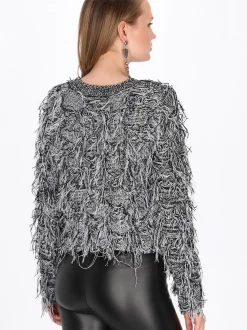 MyMo Damen Pullover in schwarz - Ausschnitt: Rundhals