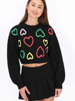 MyMo Damen Pullover in schwarz - Ausschnitt: Rundhals