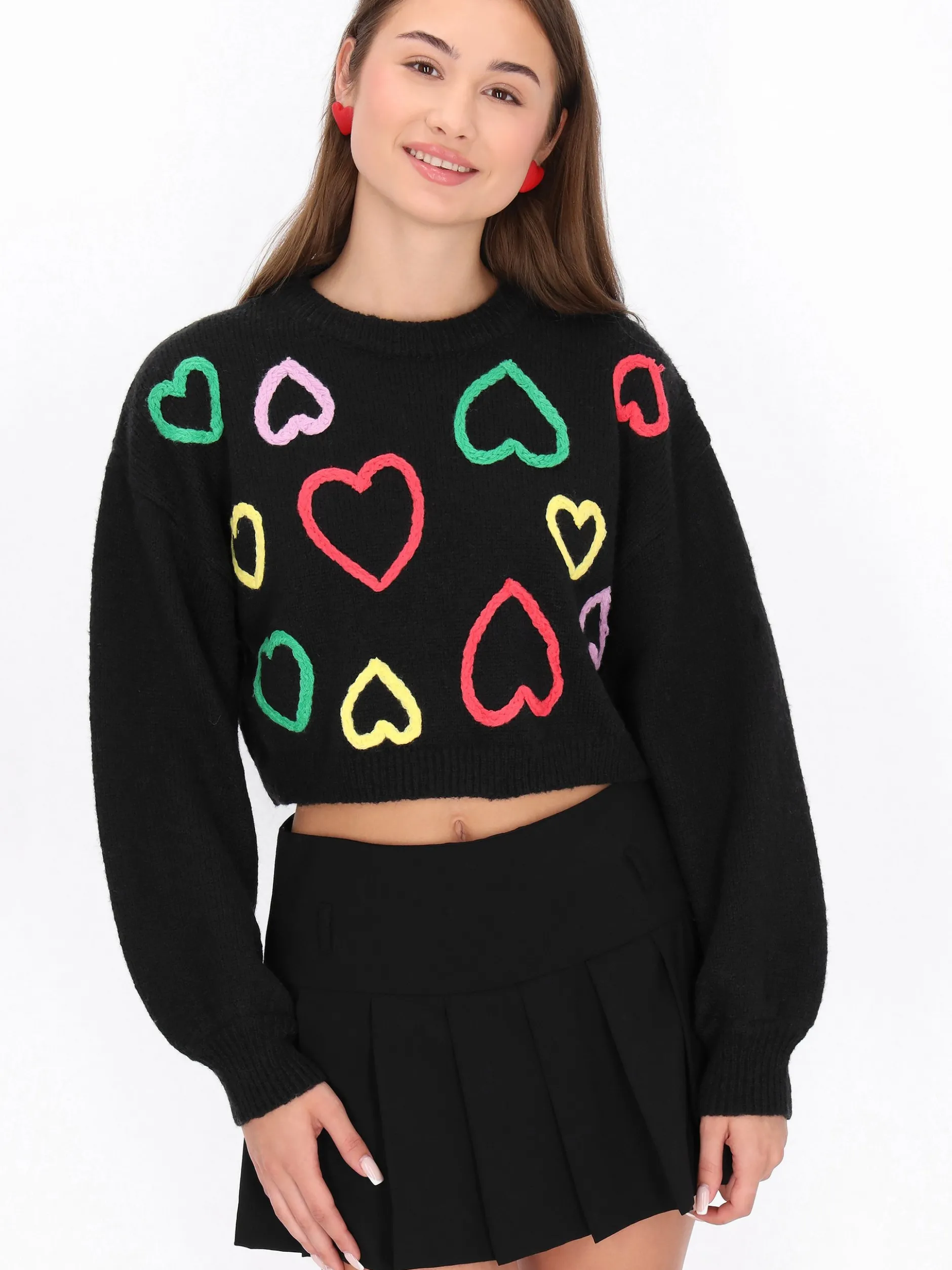 MyMo Damen Pullover in schwarz - Ausschnitt: Rundhals