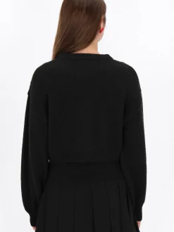 MyMo Damen Pullover in schwarz - Ausschnitt: Rundhals