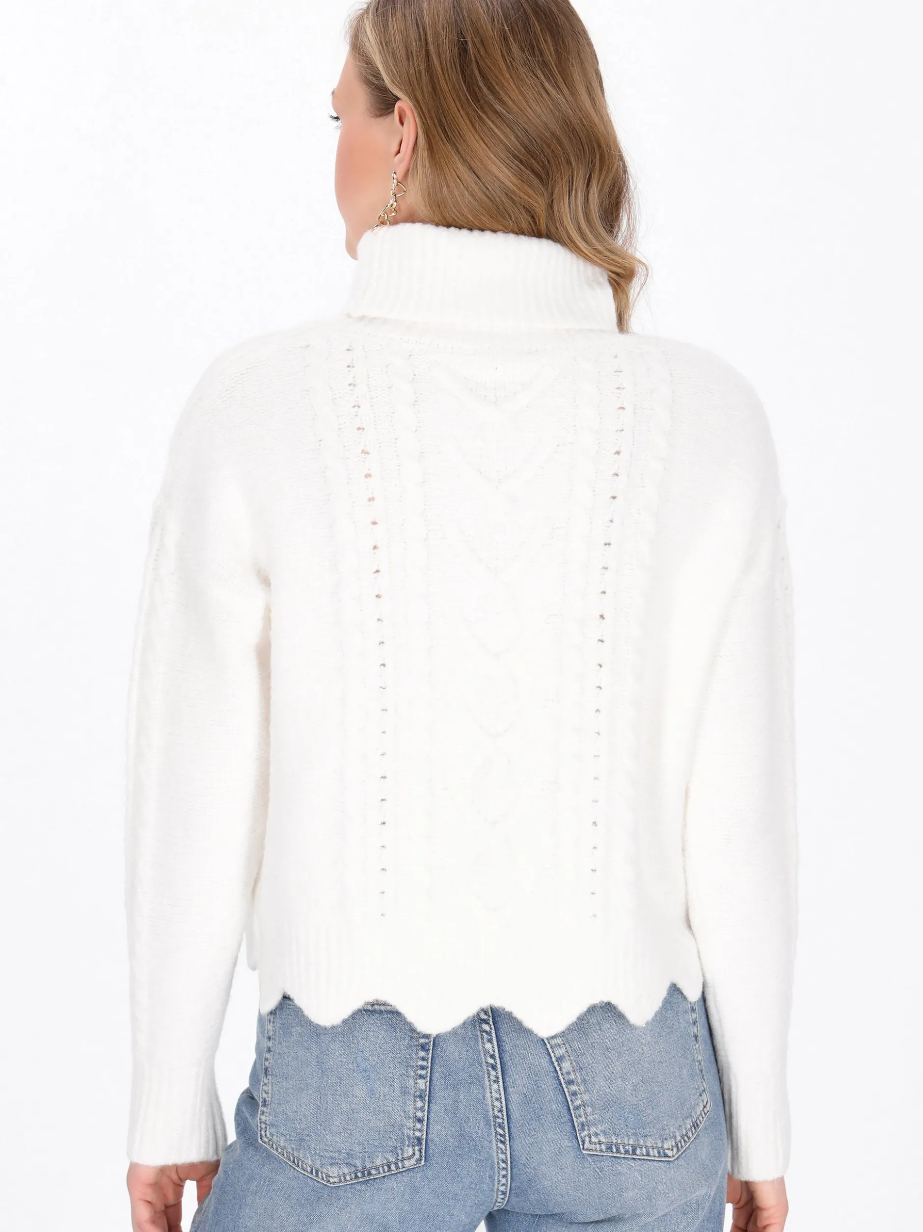 MyMo Damen Pullover in weiß