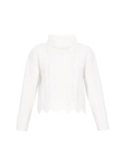 MyMo Damen Pullover in weiß