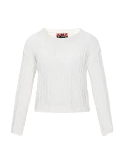 MyMo Damen Pullover in weiß - Ausschnitt: Rundhals