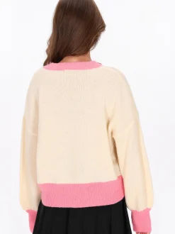 MyMo Damen Pullover in weiß - Ausschnitt: Rundhals