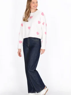 MyMo Damen Pullover in weiß - Ausschnitt: Rundhals