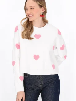 MyMo Damen Pullover in weiß - Ausschnitt: Rundhals
