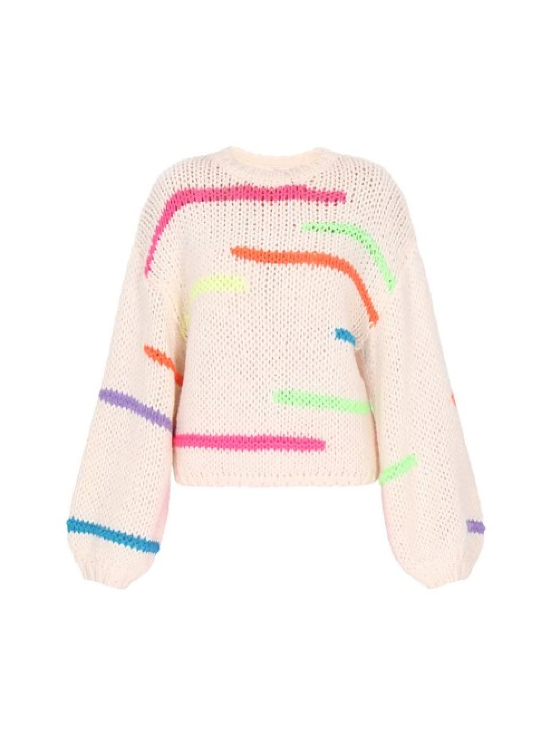 MyMo Damen Pullover in weiß - Ausschnitt: Rundhals