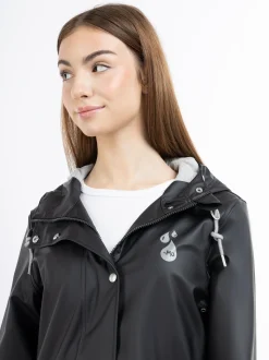 MyMo Damen Regenjacke in schwarz