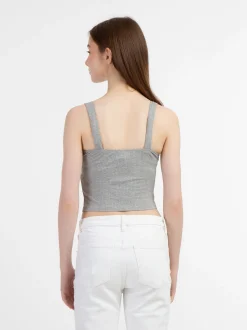 MyMo Damen Rippstrick-Trägertop in grau