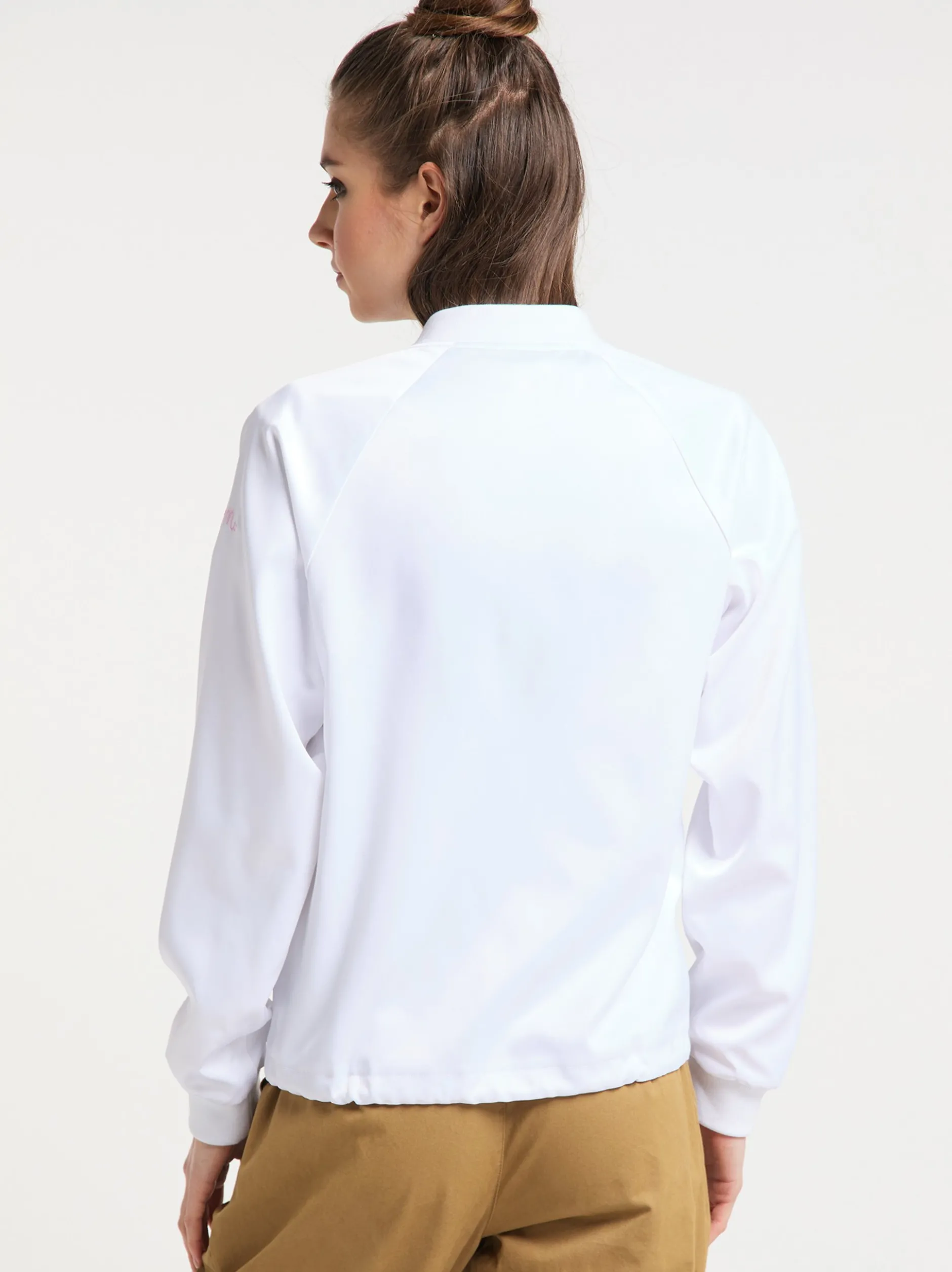 MyMo Damen Satinblouson in weiß