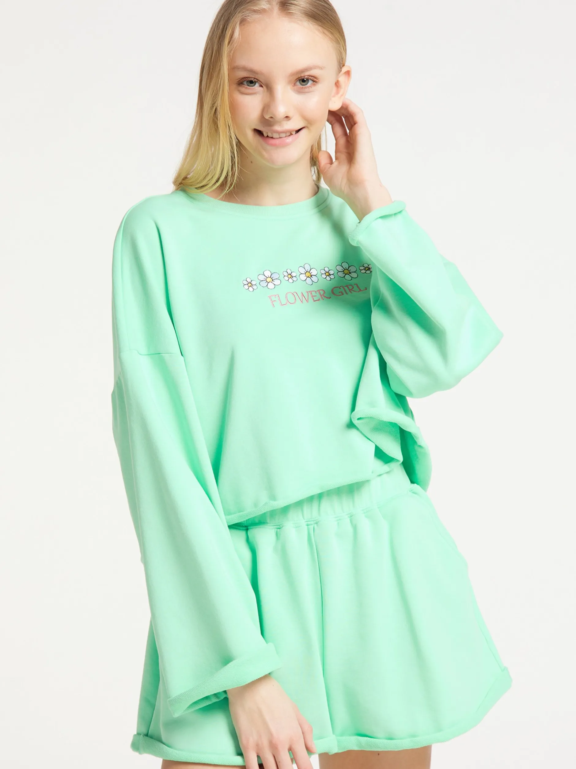 MyMo Damen Set in mint - Ausschnitt: Rundhals
