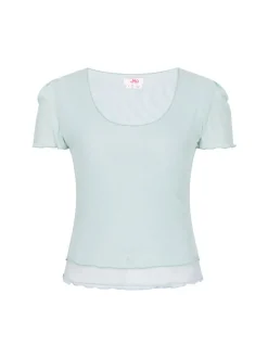 MyMo Damen Shirt in aqua - Ausschnitt: Rundhals