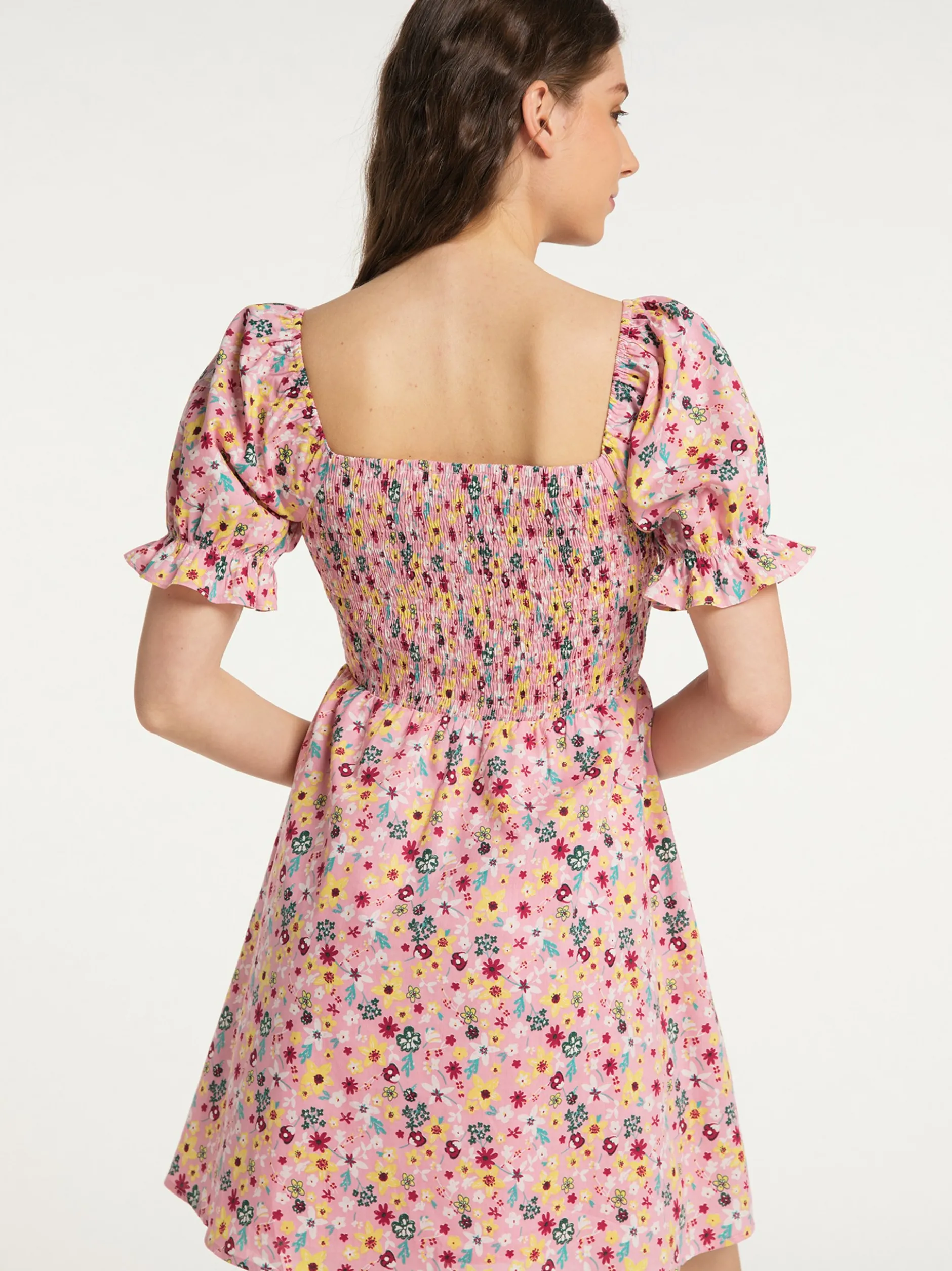 MyMo Damen Sommerkleid in rosa - Ausschnitt: ohne Kragen