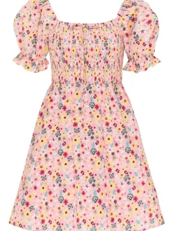 MyMo Damen Sommerkleid in rosa - Ausschnitt: ohne Kragen