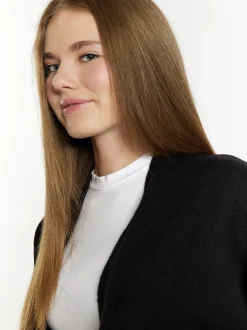 MyMo Damen Strickcardigan in schwarz