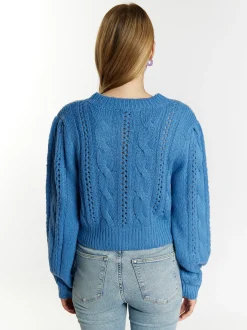MyMo Damen Strickcardigan in hellblau