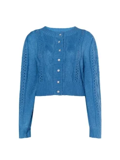 MyMo Damen Strickcardigan in hellblau