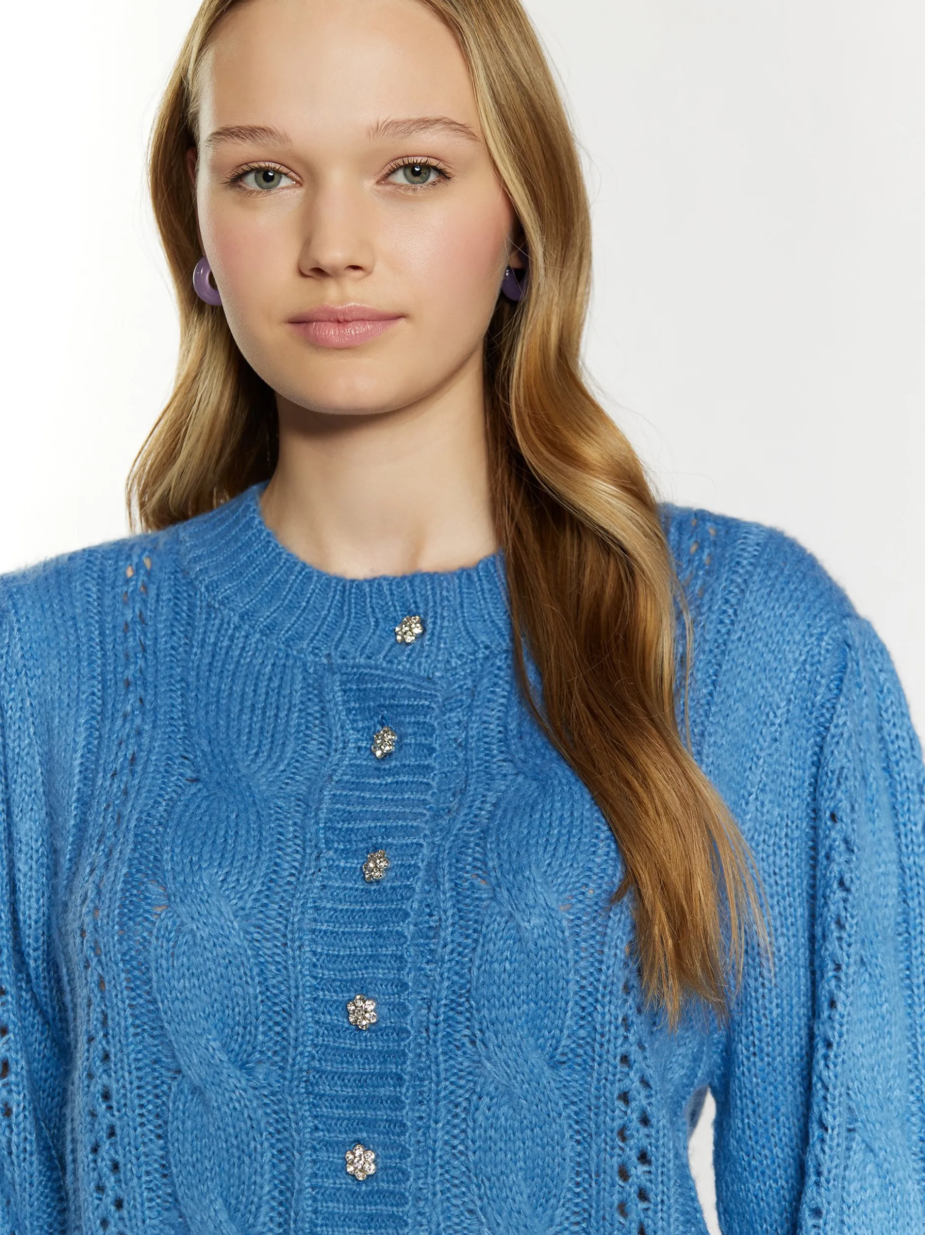 MyMo Damen Strickcardigan in hellblau