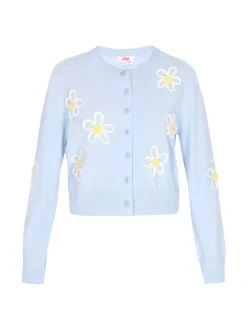 MyMo Damen Strickjacke in blau - Ausschnitt: Rundhals