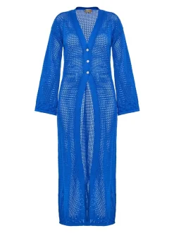 MyMo Damen Strickjacke in blau
