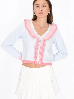 MyMo Damen Strickjacke in blau