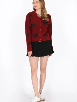 MyMo Damen Strickjacke in bordeaux