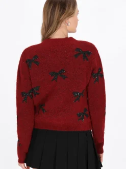 MyMo Damen Strickjacke in bordeaux
