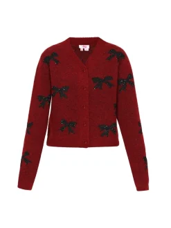 MyMo Damen Strickjacke in bordeaux