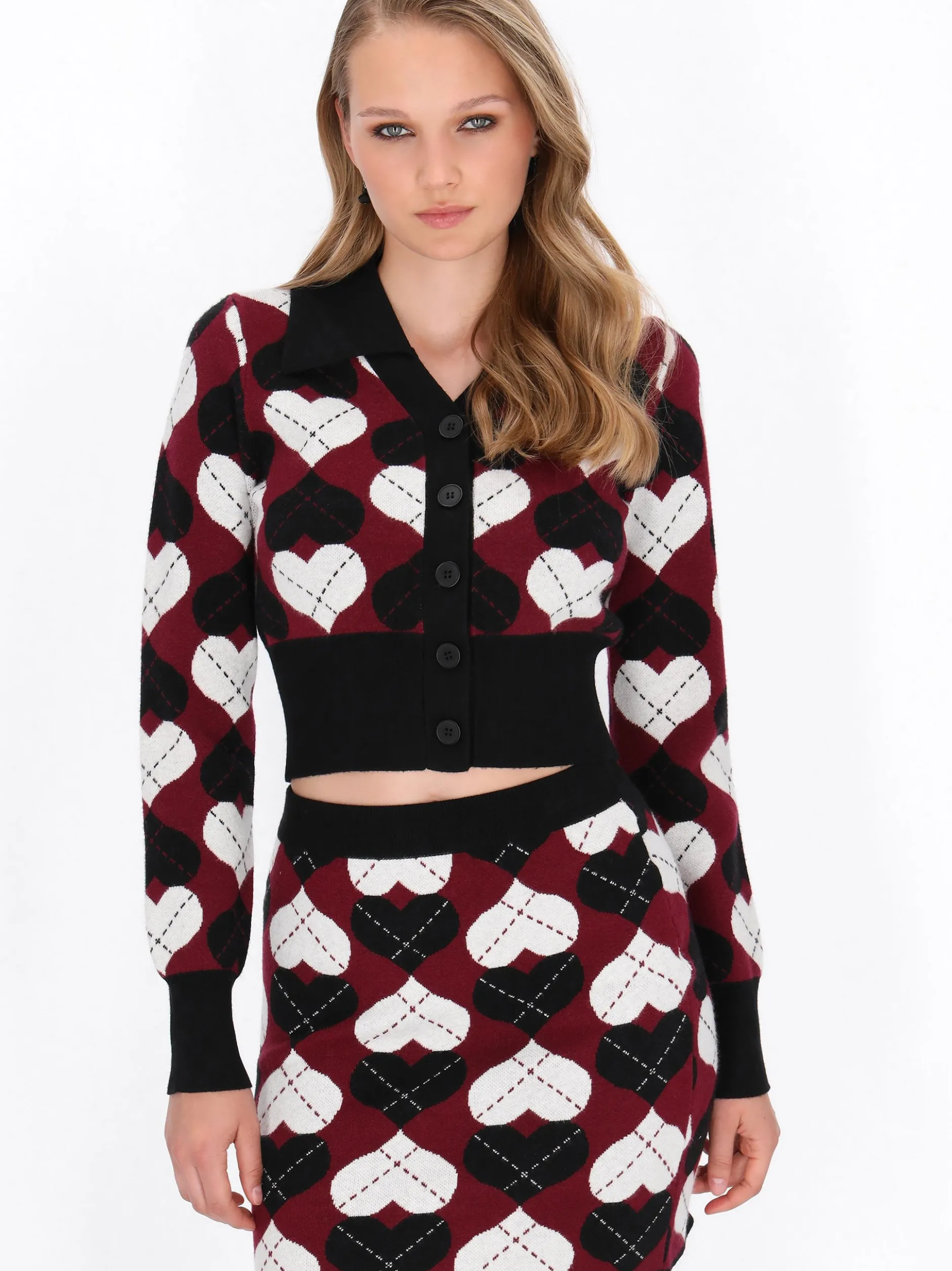 MyMo Damen Strickjacke in bordeaux