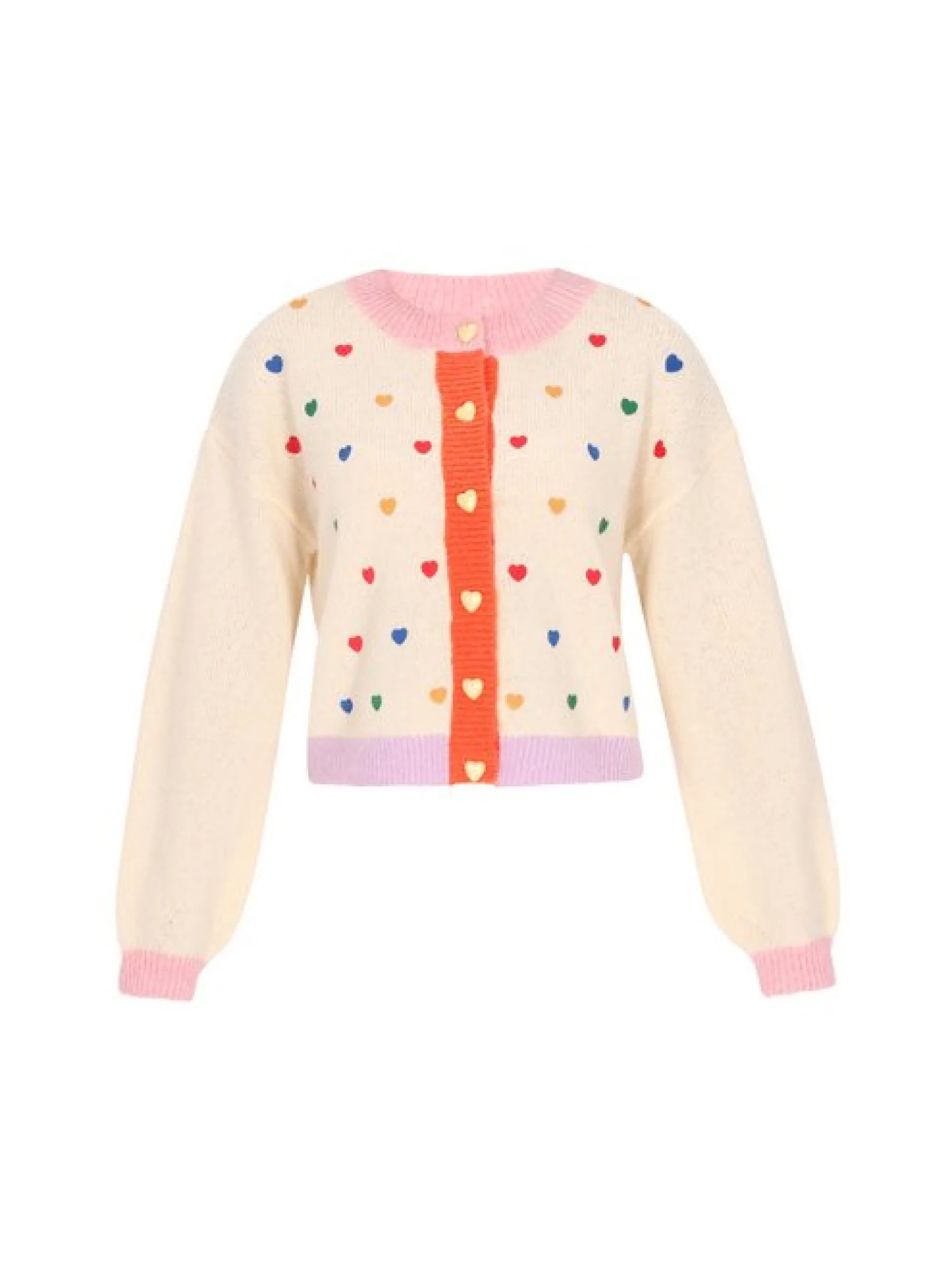 MyMo Damen Strickjacke in ecru - Ausschnitt: Rundhals
