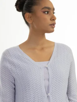 MyMo Damen Strickjacke in flieder