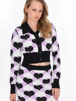 MyMo Damen Strickjacke in flieder