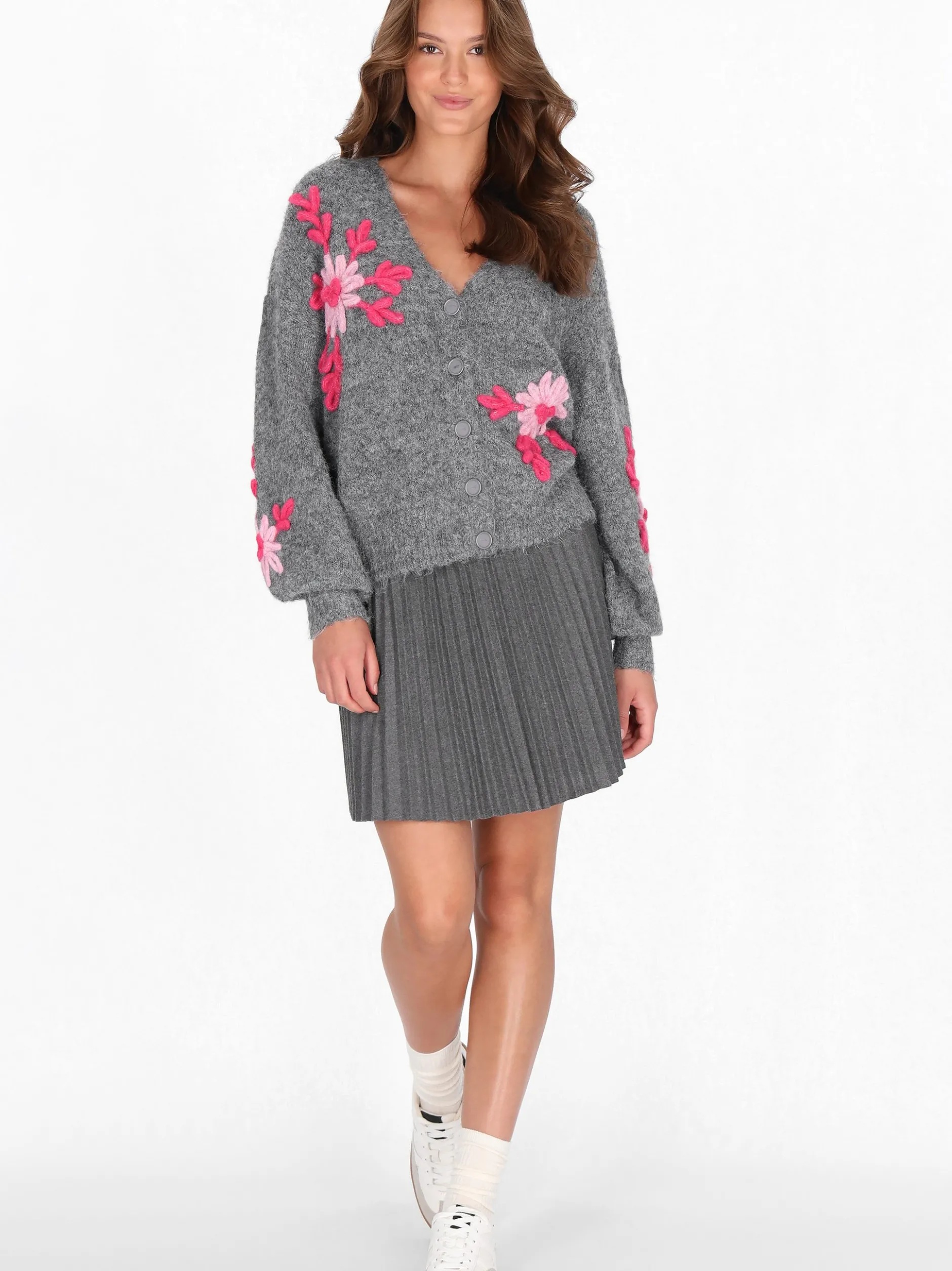 MyMo Damen Strickjacke in grau