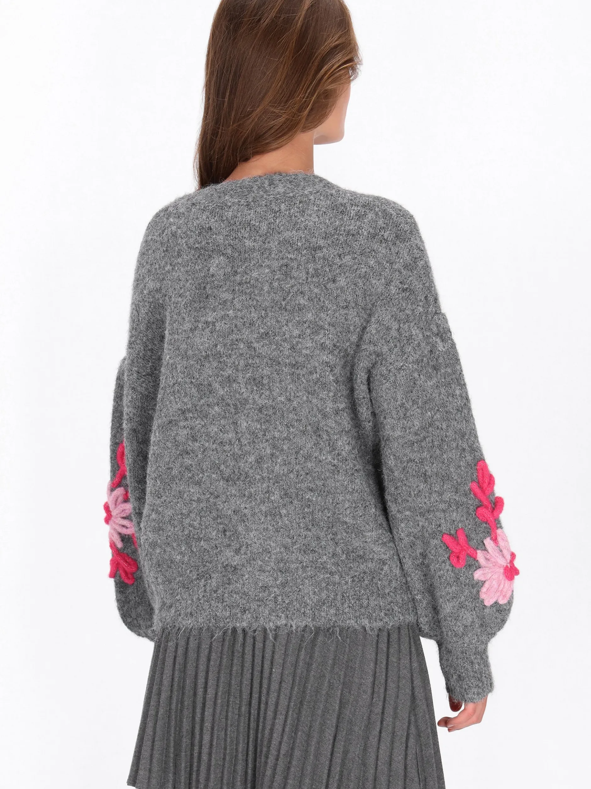 MyMo Damen Strickjacke in grau