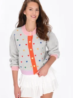 MyMo Damen Strickjacke in grau - Ausschnitt: Rundhals