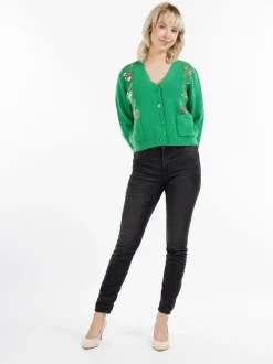 MyMo Damen Strickjacke in grün