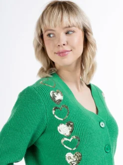 MyMo Damen Strickjacke in grün