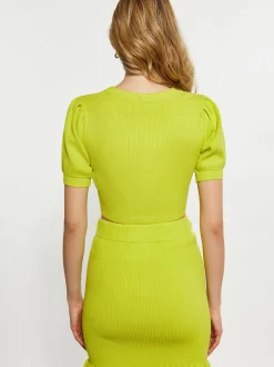 MyMo Damen Strickjacke in grün