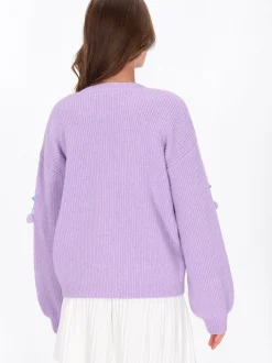 MyMo Damen Strickjacke in lila
