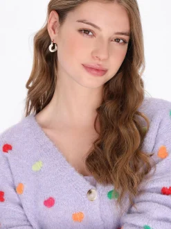 MyMo Damen Strickjacke in lila