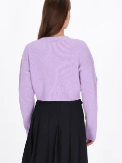 MyMo Damen Strickjacke in lila