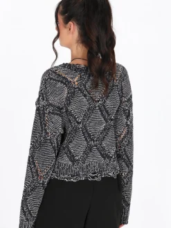 MyMo Damen Strickjacke in marine - Ausschnitt: Rundhals