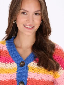 MyMo Damen Strickjacke in mehrfarbig