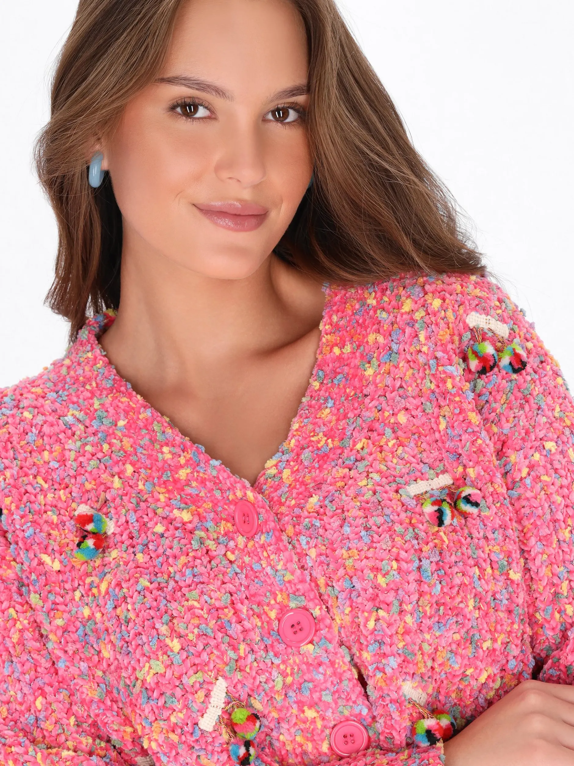 MyMo Damen Strickjacke in mehrfarbig