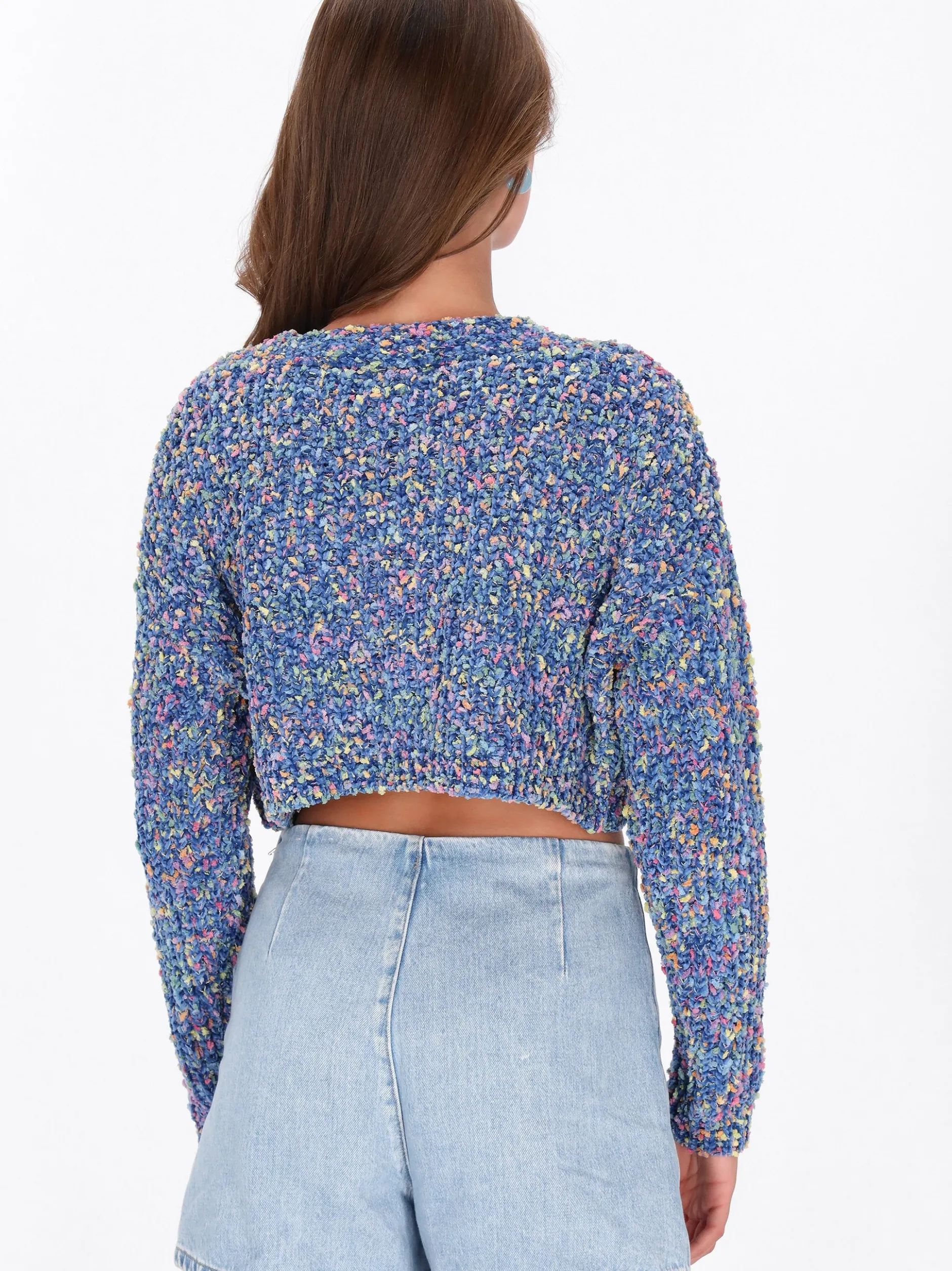MyMo Damen Strickjacke in mehrfarbig