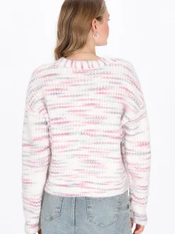 MyMo Damen Strickjacke in mehrfarbig