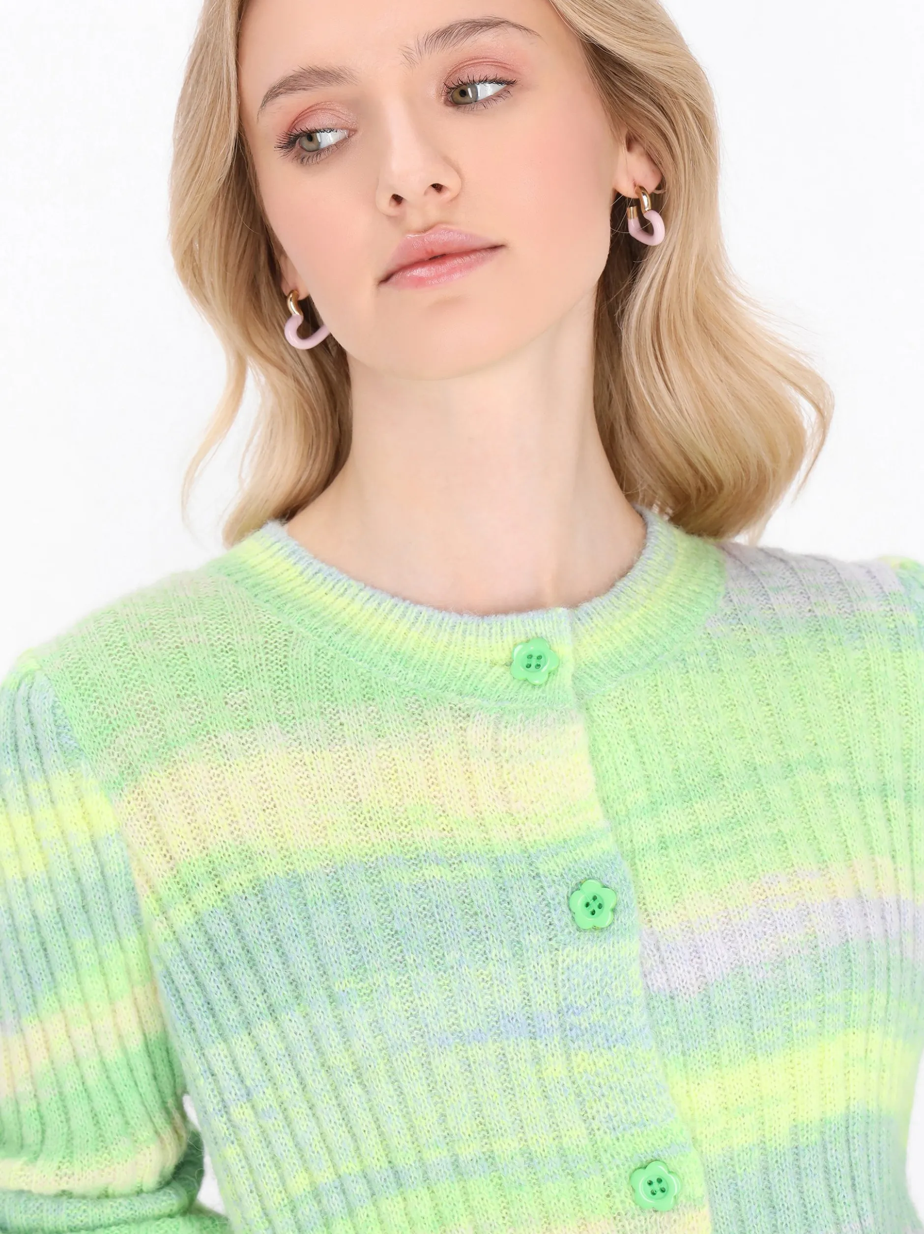 MyMo Damen Strickjacke in mehrfarbig