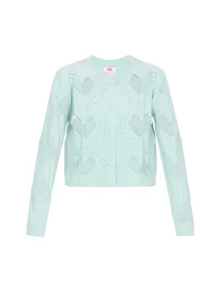 MyMo Damen Strickjacke in mint - Ausschnitt: Rundhals