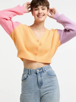 MyMo Damen Strickjacke in orange